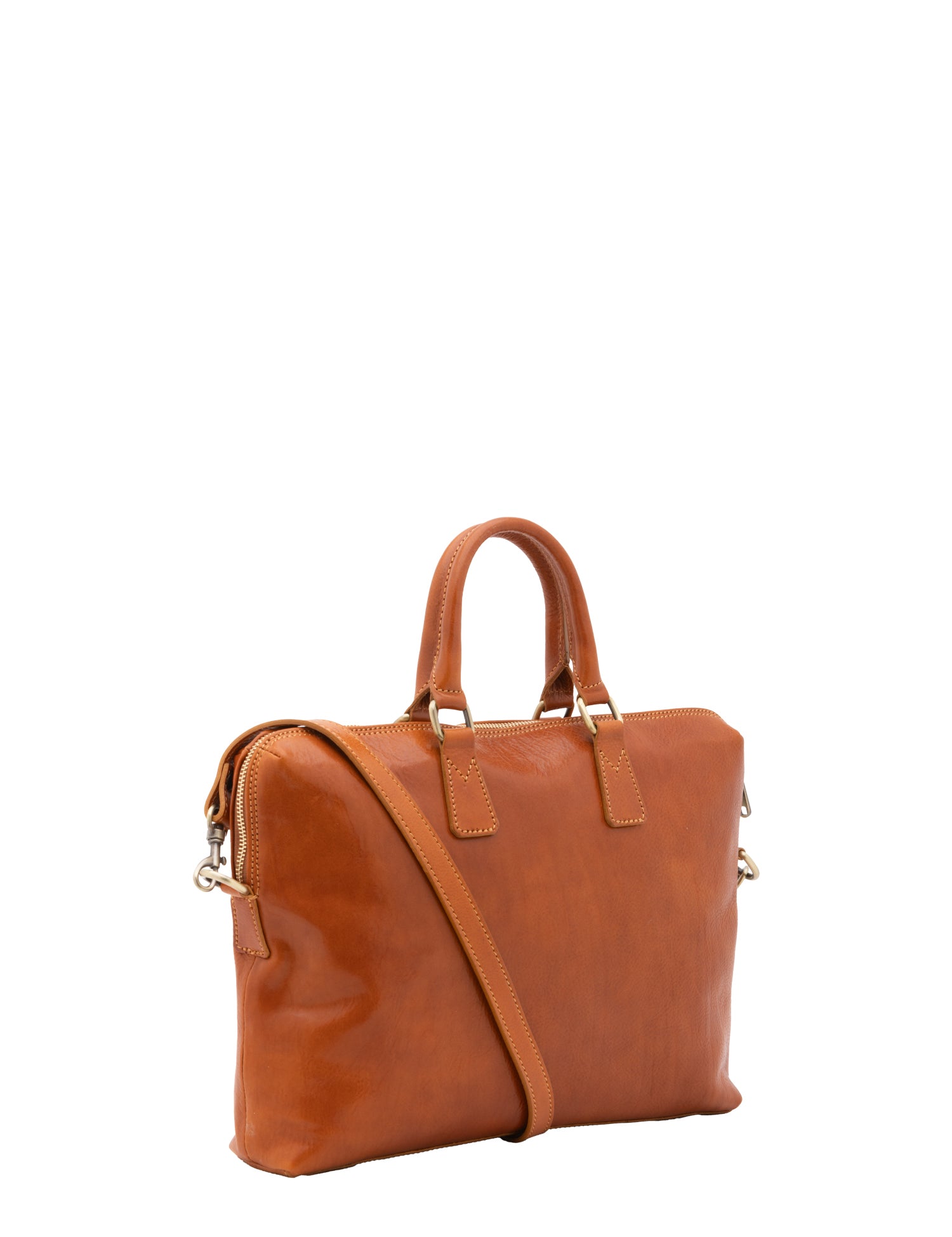 Borsa da lavoro uomo in vera pelle Made in Italy 5565-Cognac I Fratelli