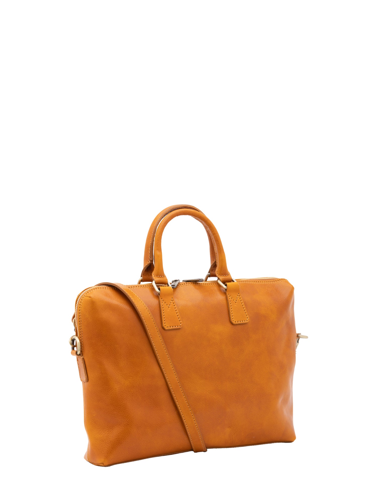 Borsa da lavoro uomo in vera pelle Made in Italy 5565-Senape I Fratelli