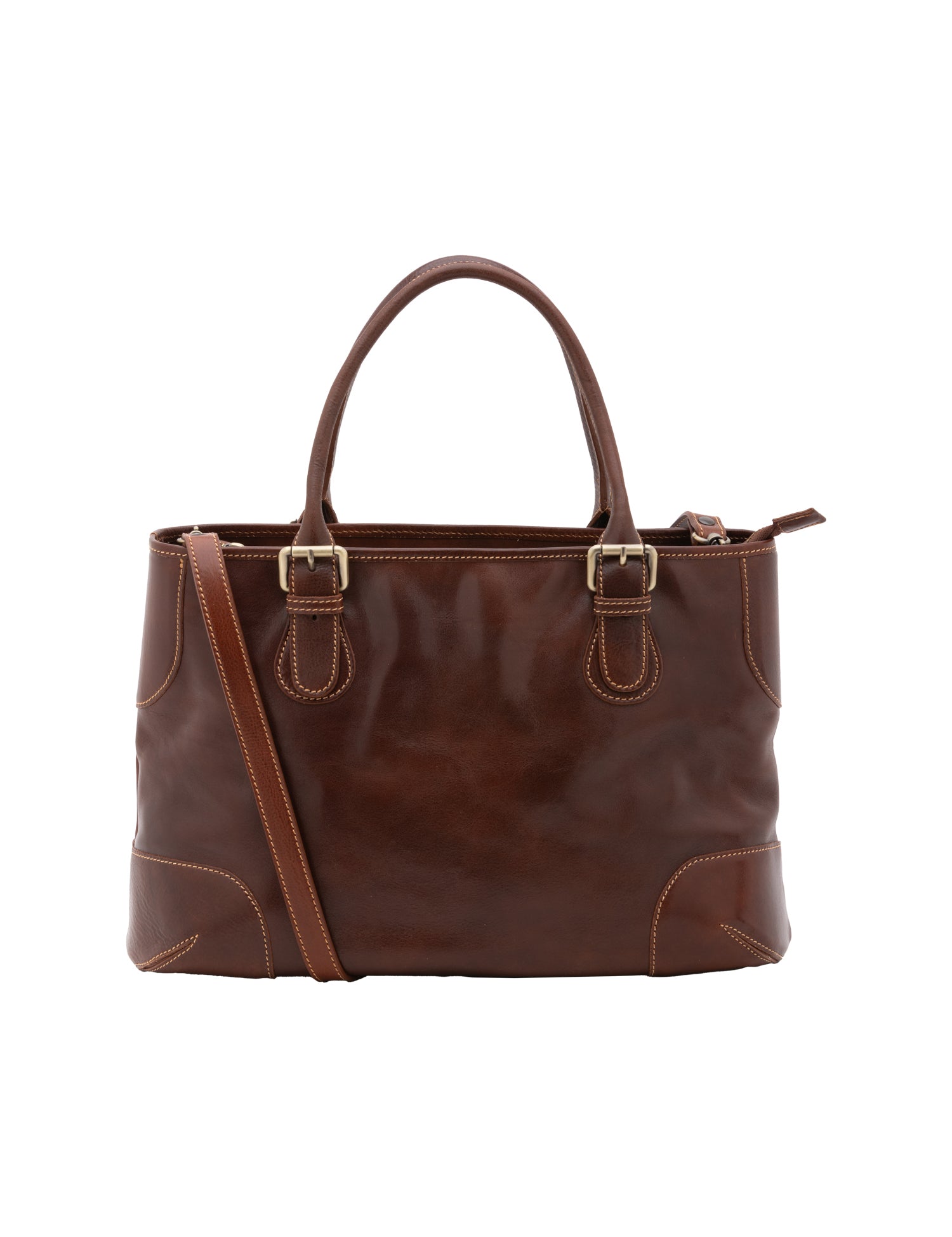 Borsa a tracolla da donna 100% pelle 5566-Marrone I Fratelli