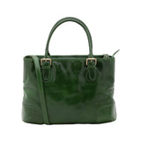 Borsa a tracolla da donna 100% pelle 5566-Verde I Fratelli