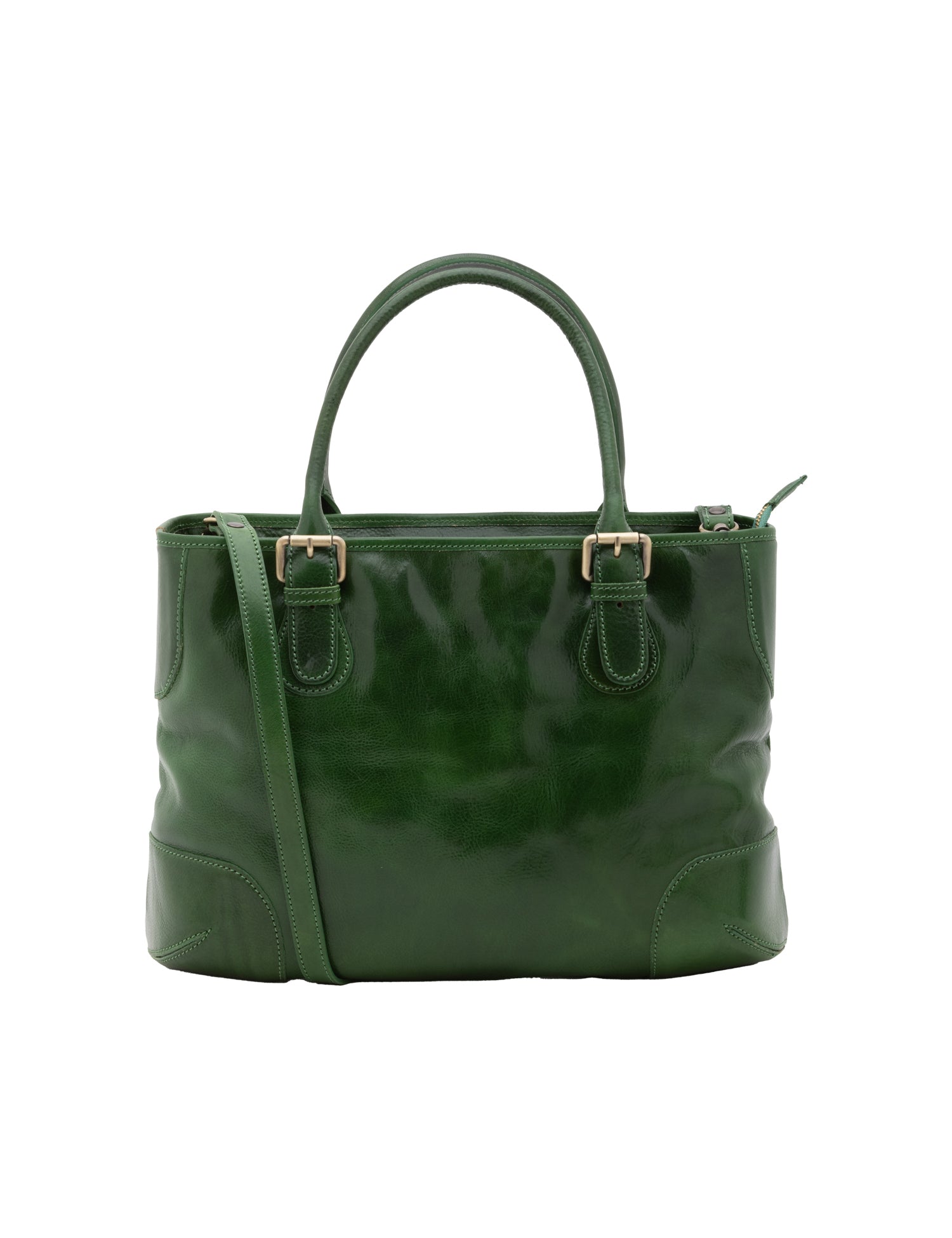 Borsa a tracolla da donna 100% pelle 5566-Verde I Fratelli