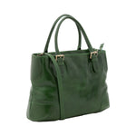 Borsa a tracolla da donna 100% pelle 5566-Verde I Fratelli