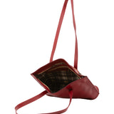 Borsa a spalla da donna 100% pelle 5571-Rosso I Fratelli