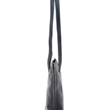 Borsa a spalla da donna 100% pelle 5572-Blu I Fratelli