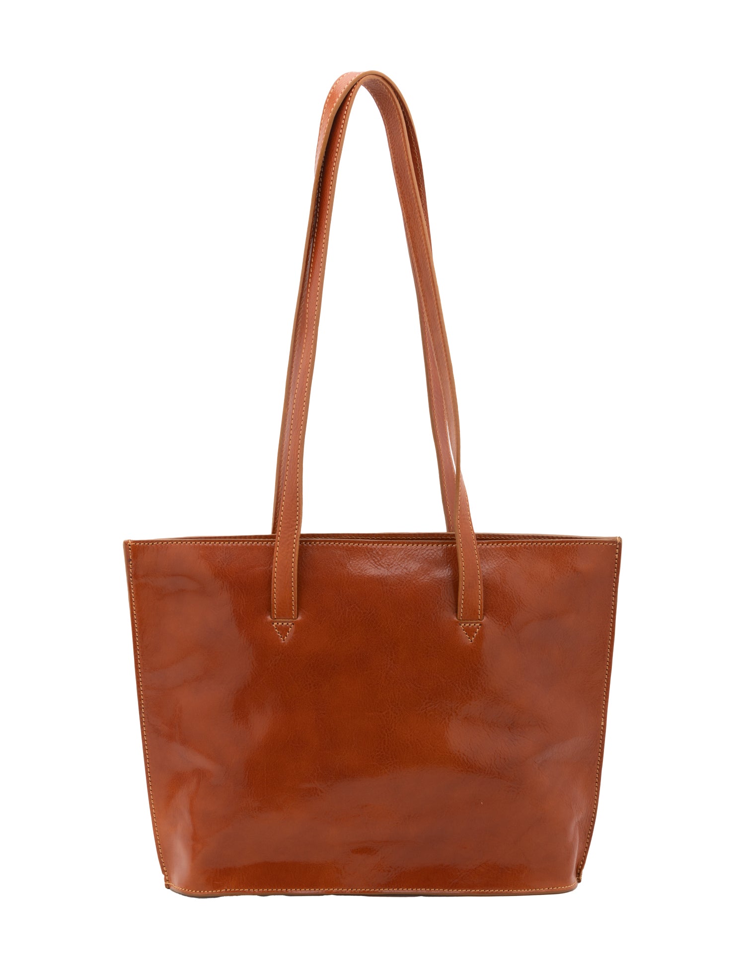 Borsa a spalla da donna 100% pelle 5572-Cognac I Fratelli