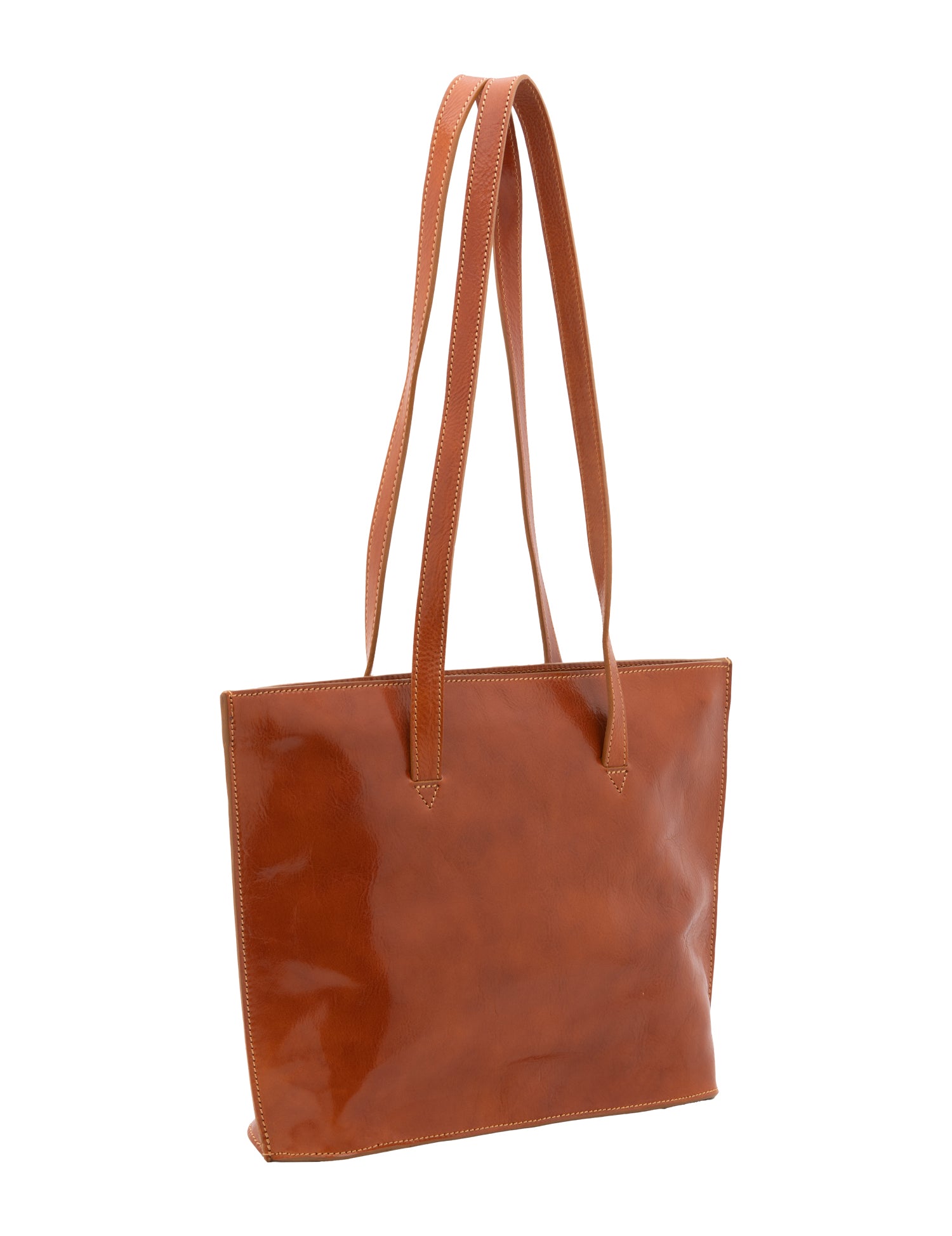 Borsa a spalla da donna 100% pelle 5572-Cognac I Fratelli