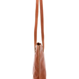 Borsa a spalla da donna 100% pelle 5572-Cognac I Fratelli