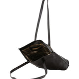 Borsa a spalla da donna 100% pelle 5572-Nero I Fratelli