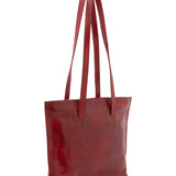 Borsa a spalla da donna 100% pelle 5572-Rosso I Fratelli