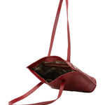 Borsa a spalla da donna 100% pelle 5572-Rosso I Fratelli