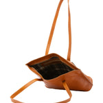 Borsa a spalla da donna 100% pelle 5572-Senape I Fratelli