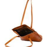 Borsa a spalla da donna 100% pelle 5572-Senape I Fratelli