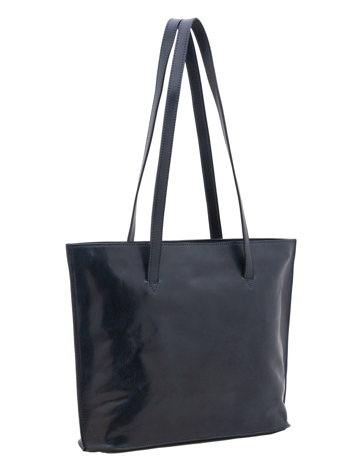 Borsa a spalla da donna 100% pelle 5573-Blu I Fratelli