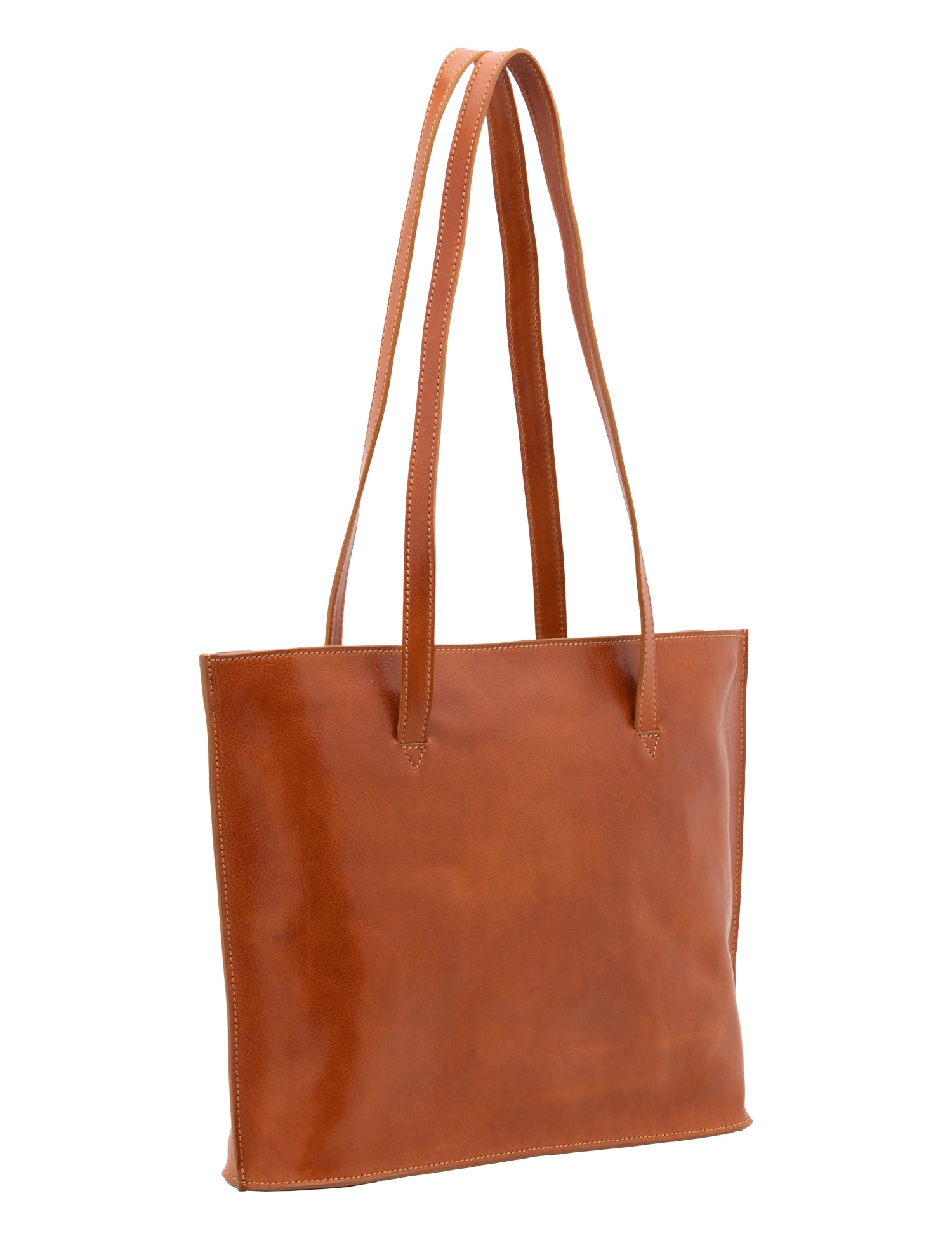 Borsa a spalla da donna 100% pelle 5573-Cognac I Fratelli
