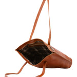 Borsa a spalla da donna 100% pelle 5573-Cognac I Fratelli