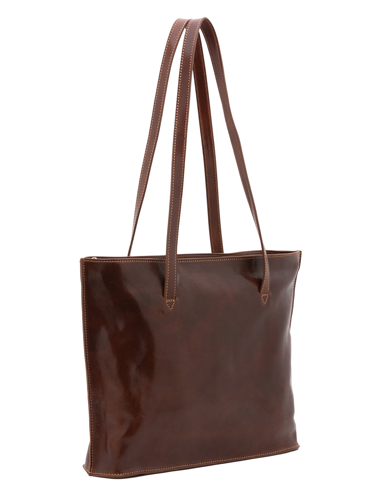 Borsa a spalla da donna 100% pelle 5573-Marrone I Fratelli
