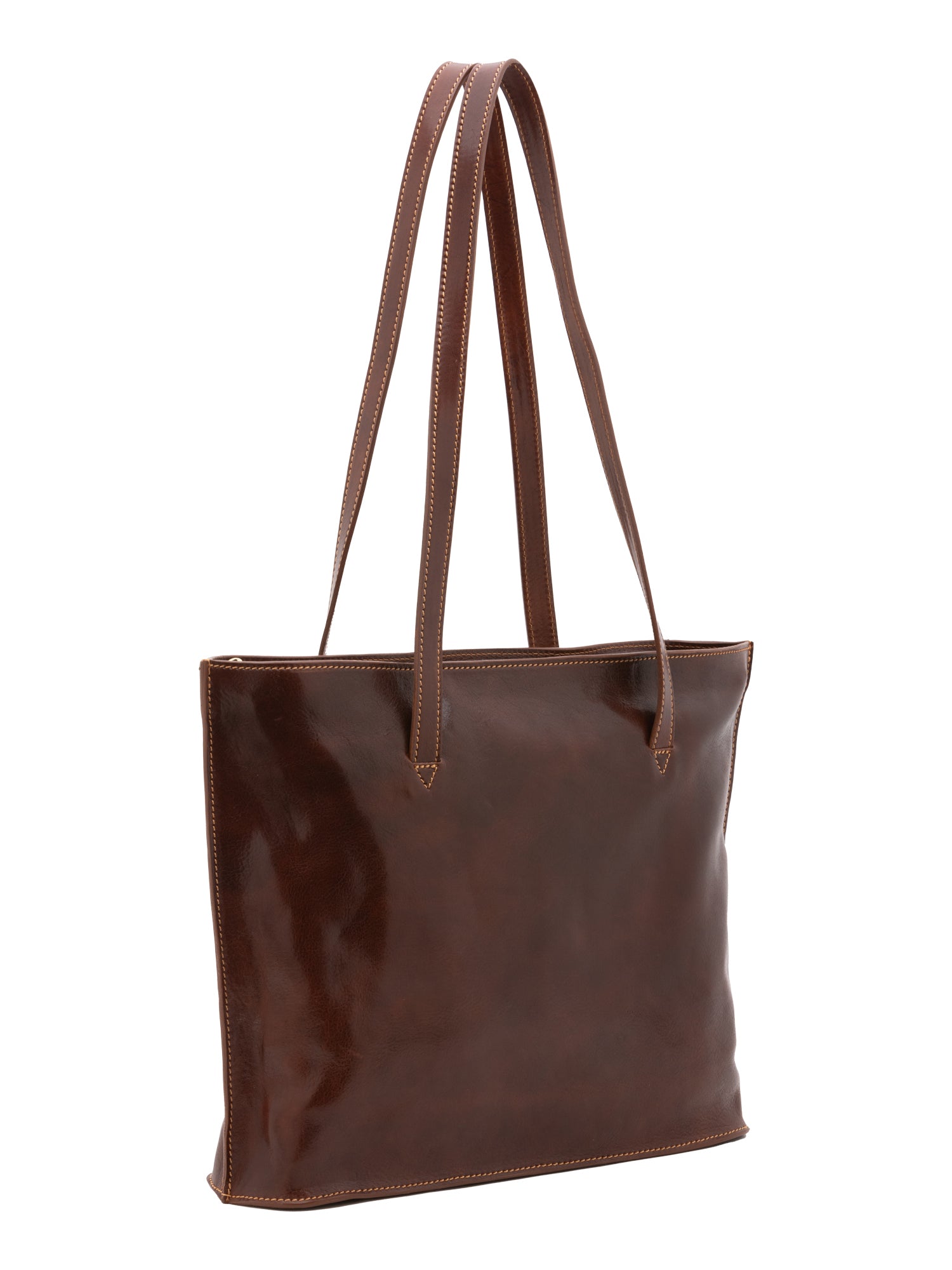 Borsa a spalla da donna 100% pelle 5573-Marrone I Fratelli