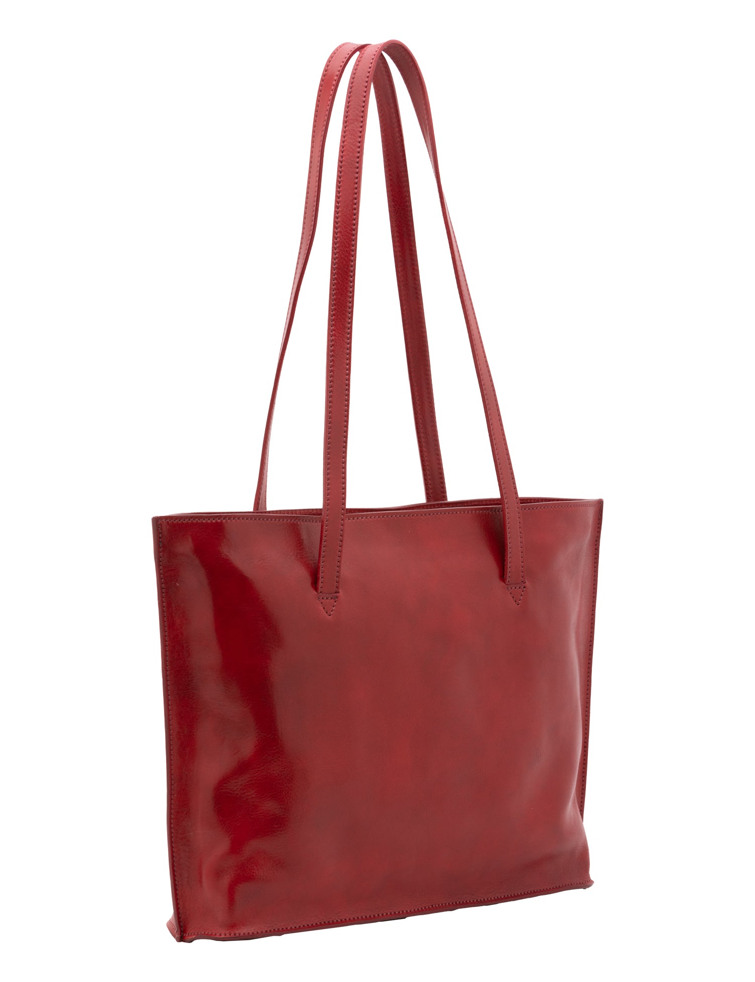 Borsa a spalla da donna 100% pelle 5573-Rosso I Fratelli