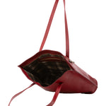 Borsa a spalla da donna 100% pelle 5573-Rosso I Fratelli