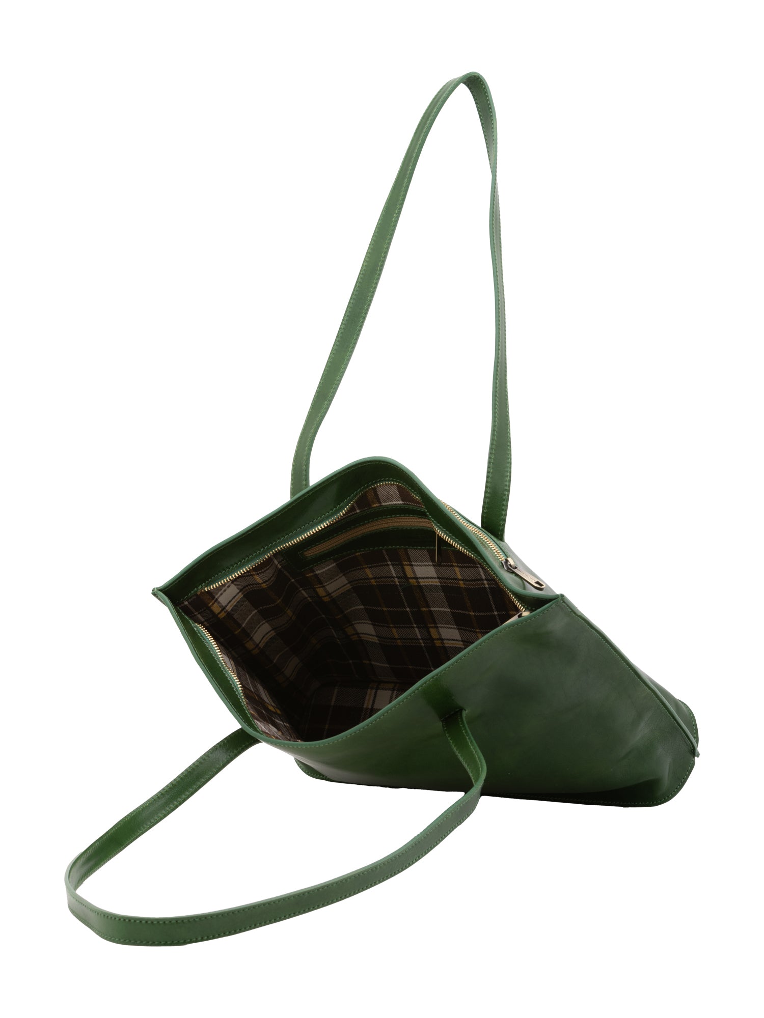 Borsa a spalla da donna 100% pelle 5573-Verde I Fratelli
