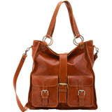 Borsa a spalla da donna Vera pelle 5574-Cognac I Fratelli