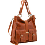 Borsa a spalla da donna Vera pelle 5574-Cognac I Fratelli