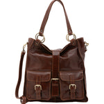Borsa a spalla da donna Vera pelle 5574-Marrone I Fratelli