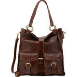 Borsa a spalla da donna Vera pelle 5574-Marrone I Fratelli