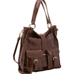 Borsa a spalla da donna Vera pelle 5574-Marrone I Fratelli