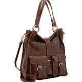 Borsa a spalla da donna Vera pelle 5574-Marrone I Fratelli