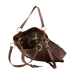 Borsa a spalla da donna Vera pelle 5574-Marrone I Fratelli