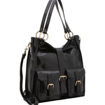 Borsa a spalla da donna Vera pelle 5574-Nero I Fratelli