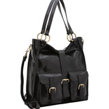 Borsa a spalla da donna Vera pelle 5574-Nero I Fratelli