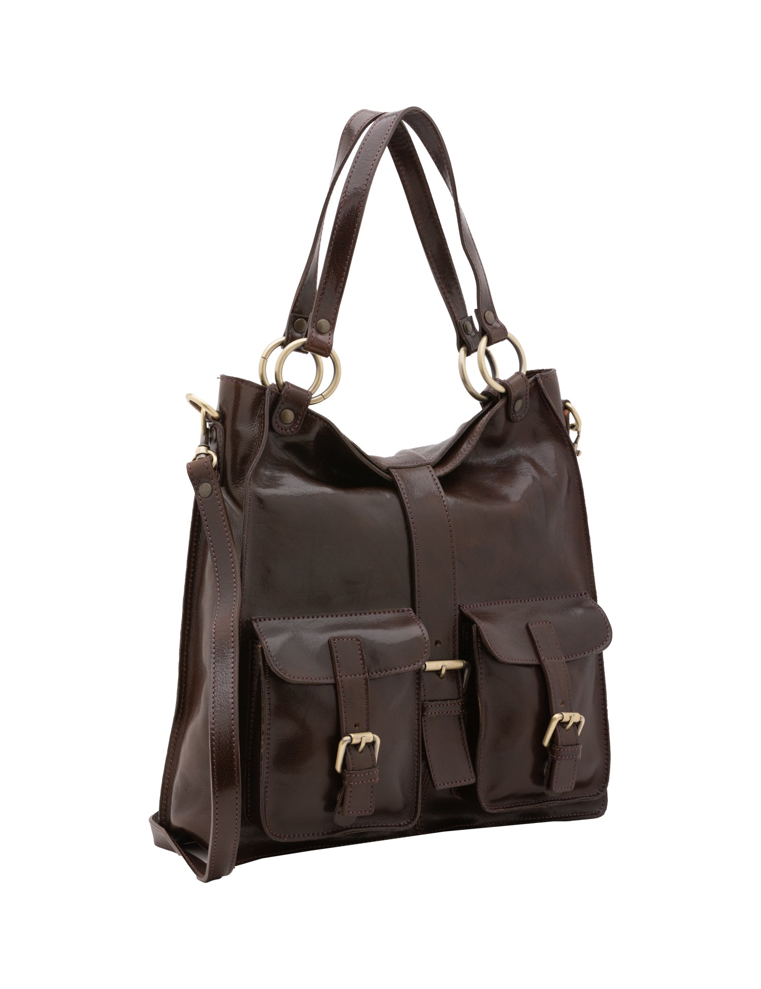 Borsa a spalla da donna Vera pelle 5574-Tmoro I Fratelli