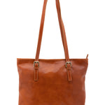 Borsa a spalla da donna 100% vera pelle 5576-Cognac I Fratelli