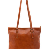 Borsa a spalla da donna 100% vera pelle 5576-Cognac I Fratelli