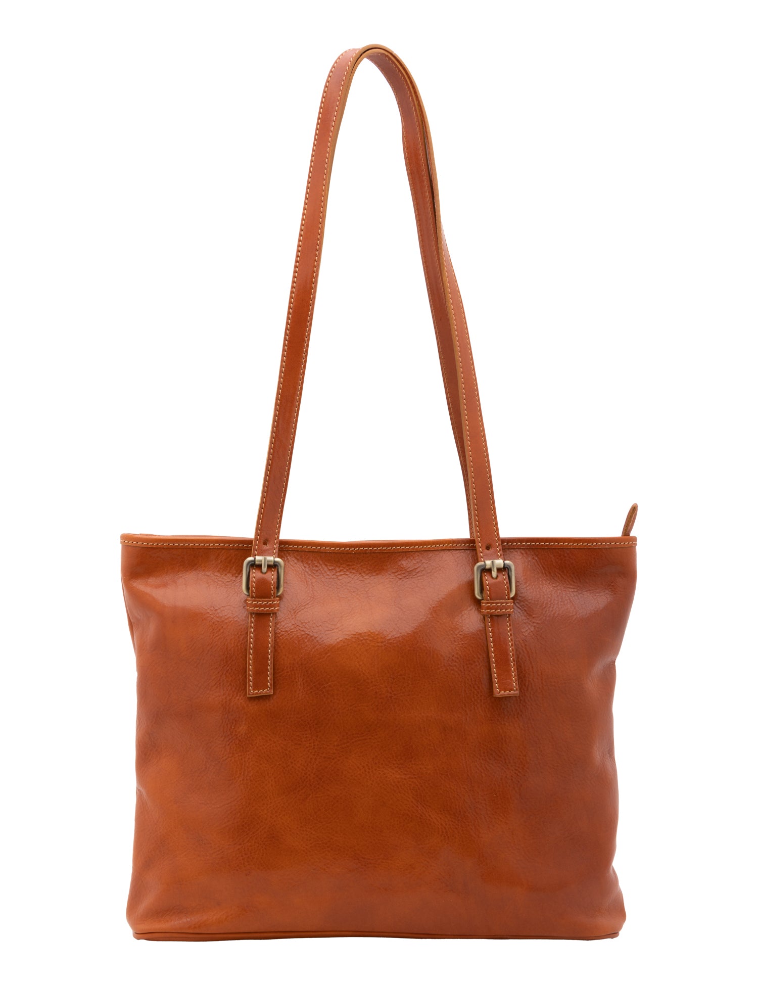 Borsa a spalla da donna 100% vera pelle 5576-Cognac I Fratelli