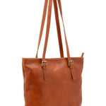Borsa a spalla da donna 100% vera pelle 5576-Cognac I Fratelli