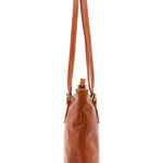 Borsa a spalla da donna 100% vera pelle 5576-Cognac I Fratelli