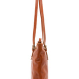 Borsa a spalla da donna 100% vera pelle 5576-Cognac I Fratelli
