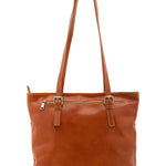 Borsa a spalla da donna 100% vera pelle 5576-Cognac I Fratelli