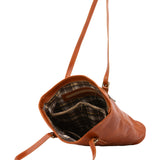 Borsa a spalla da donna 100% vera pelle 5576-Cognac I Fratelli