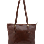Borsa a spalla da donna 100% vera pelle 5576-Marrone I Fratelli