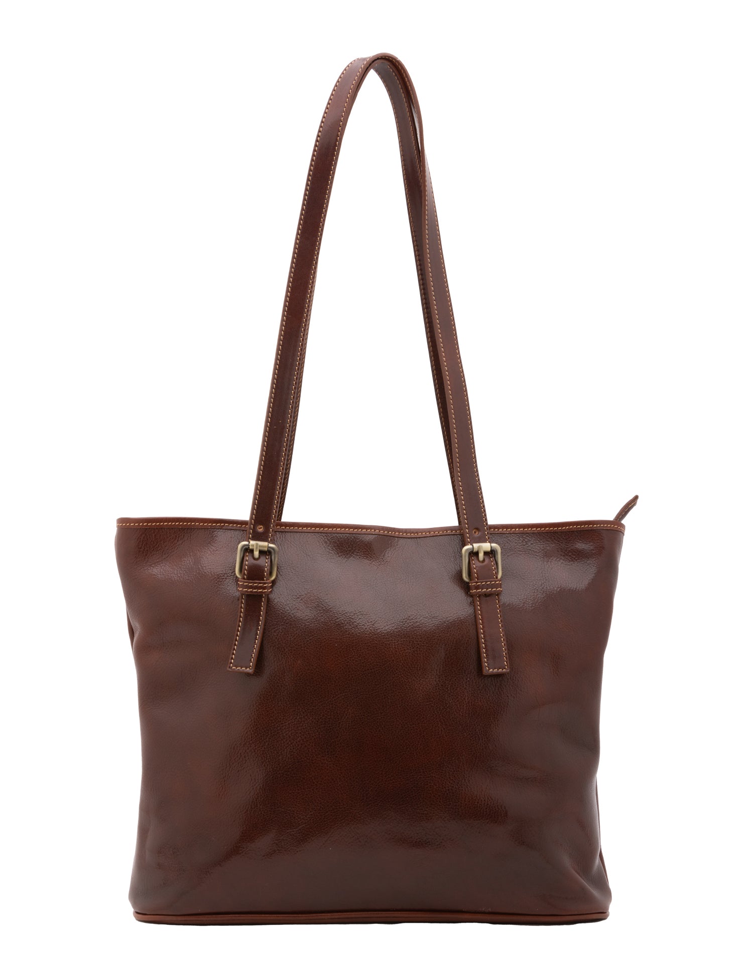 Borsa a spalla da donna 100% vera pelle 5576-Marrone I Fratelli