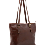 Borsa a spalla da donna 100% vera pelle 5576-Marrone I Fratelli