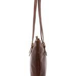 Borsa a spalla da donna 100% vera pelle 5576-Marrone I Fratelli