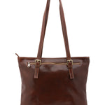 Borsa a spalla da donna 100% vera pelle 5576-Marrone I Fratelli