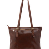Borsa a spalla da donna 100% vera pelle 5576-Marrone I Fratelli