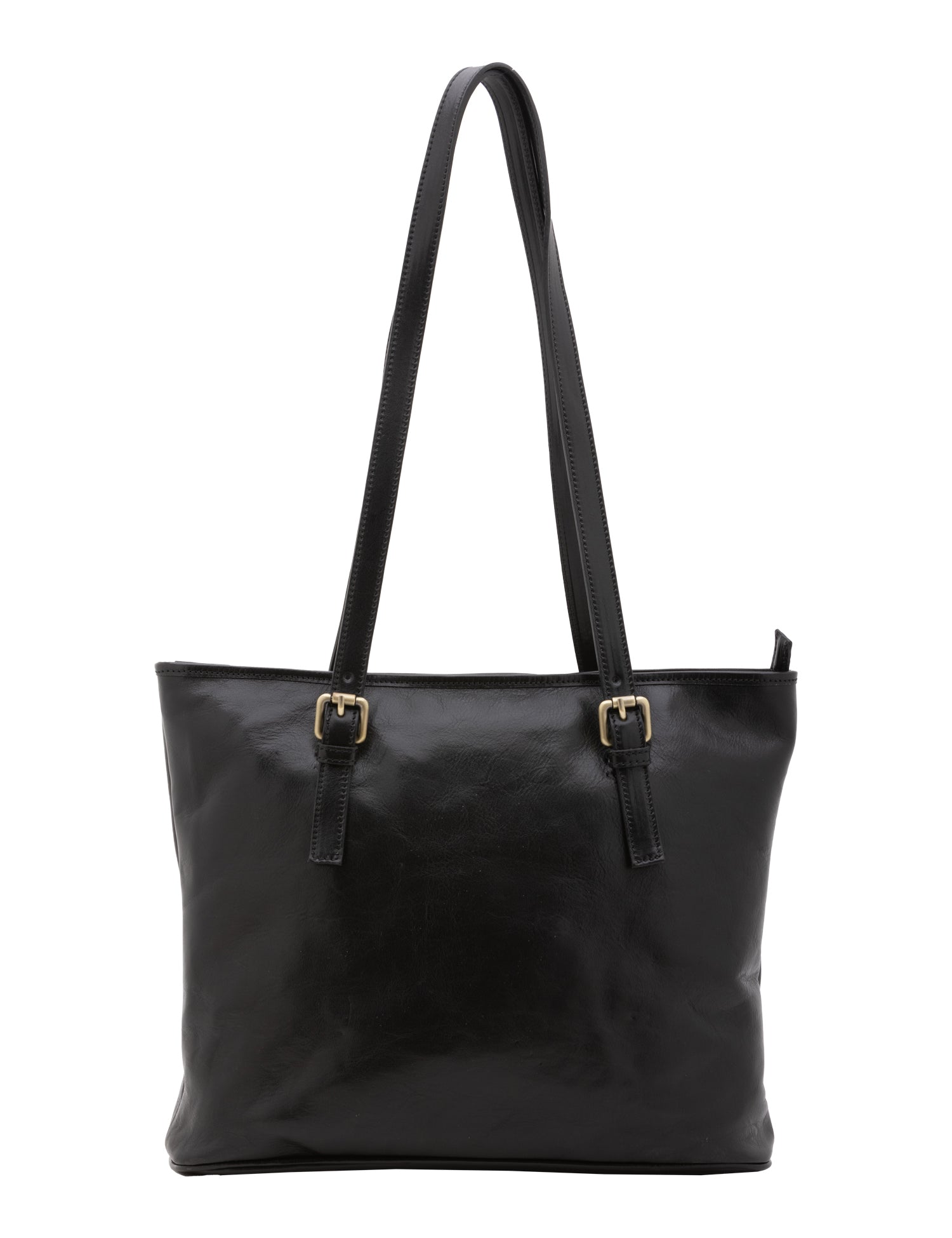Borsa a spalla da donna 100% vera pelle 5576-Nero I Fratelli