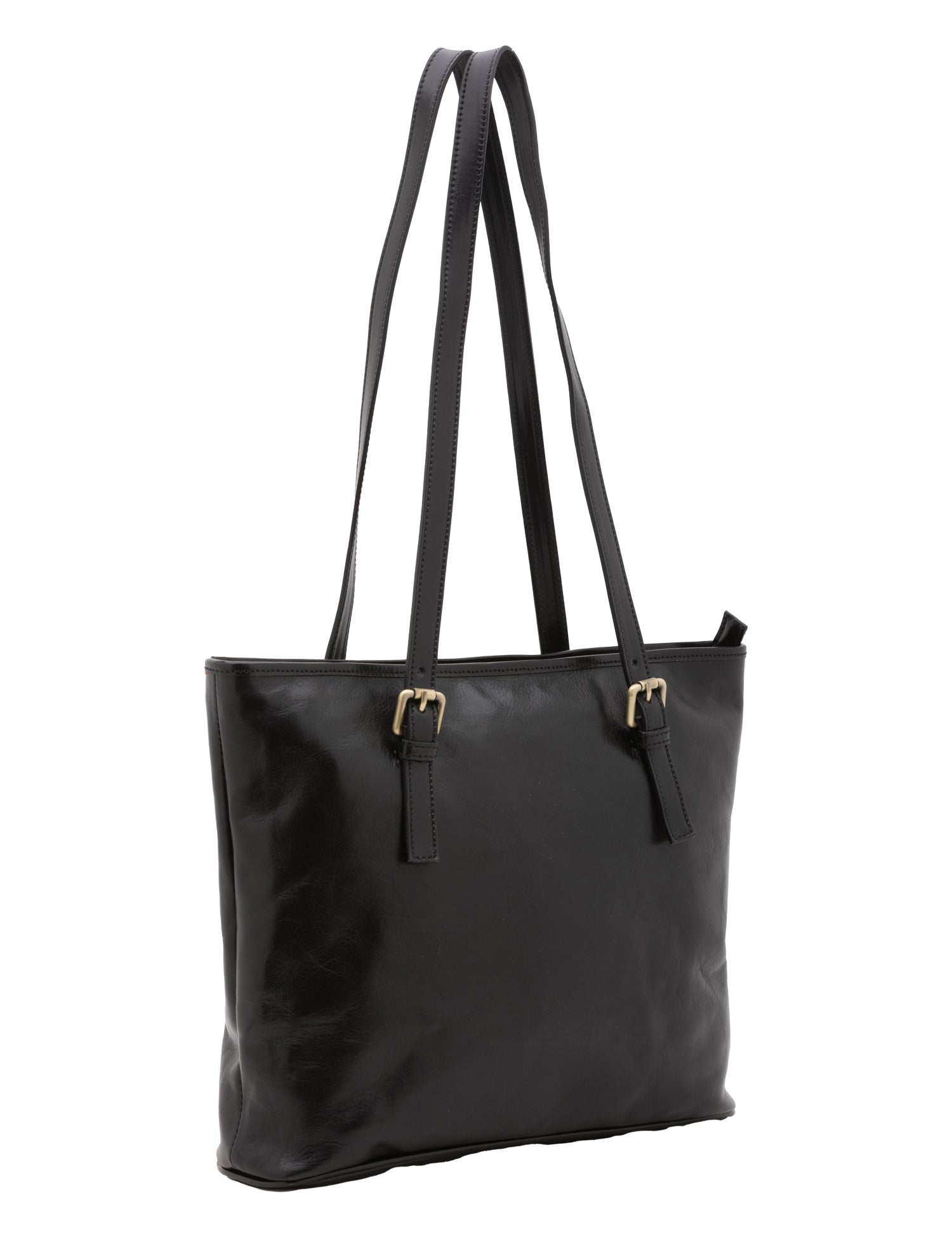Borsa a spalla da donna 100% vera pelle 5576-Nero I Fratelli